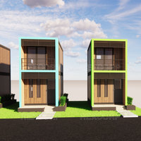 Maison préfabriquée de type duplex avec 1 chambre et 1 salle de bain, maison modulaire en rangée avec balcon, maisons modulaires Horizon Townhomes pour la location