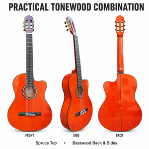 <span class=keywords><strong>Chitarra</strong></span> <span class=keywords><strong>Classica</strong></span> Slim Cutaway da 39 Pollici con Top in Abete <span class=keywords><strong>per</strong></span> Studenti e Scuole di Musica - Vendita all'Ingrosso - Product Image 5