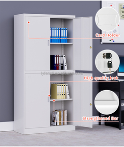 خزانة ملفات فولاذية حديثة بقسمين قابلة للقفل، خزانة ملفات معدنية قابلة للتعديل للمكتب والمنزل والمدرسة والشقة - Product Image 5