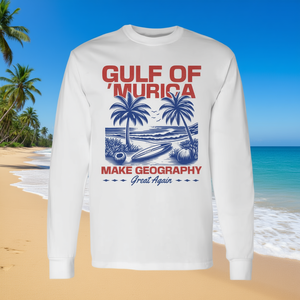 Camiseta de manga larga Gulf Of Murica Patriotic Beach, haz del geografía un lugar de orgullo - Product Image 3