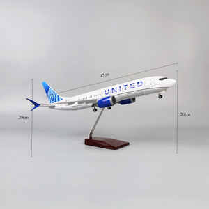 Modèle d'avion en résine Boeing 737 MAX <span class=keywords><strong>8</strong></span> United Airlines à l'échelle 1/85 de 47 cm, objet de collection, cadeau, avec trains d'atterrissage - Product Image 2