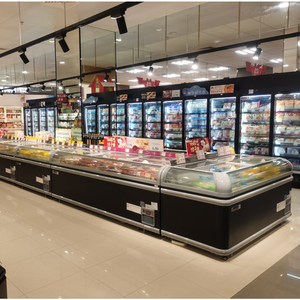 Coffre de congélateur commercial à île à température unique pour supermarché pour le stockage de boulettes de crème glacée <span class=keywords><strong>congel</strong></span>ées - Product Image 1