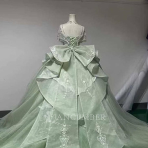 Vestidos de Quinceañera Verdes Wx142 para Niñas de 15 Años, Vestido de Fiesta con Espalda de Encaje y Cordones, Falda de Princesa Jancember - Product Image 3