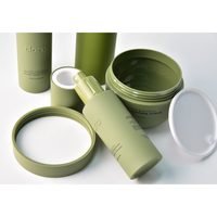 Ensemble de Bouteilles Pompe en Plastique Vert Armée pour Sérum Soin de la Peau, Lotion Cosmétique et Emballage de Shampooing 100ml 120ml 200ml