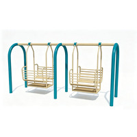 Ensemble de balançoires et toboggan en plastique pour aire de jeux extérieure d'école publique, personnalisé et non standardisé, avec maisonnette de jardin et chaise balançoire sécurisée