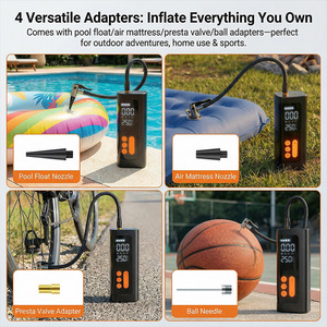 Portable Digital Tire Inflator <b>12V</b> LED Display 30L Min Single Cylinder Car Motorcycle Use - Product Image 3
