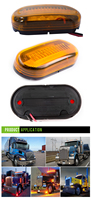 Offre Spéciale feu de position latéral ovale scellé de 4 pouces ambre PC lentille 4 LED feu de dégagement pour remorque de camion autres accessoires de lumière de voiture