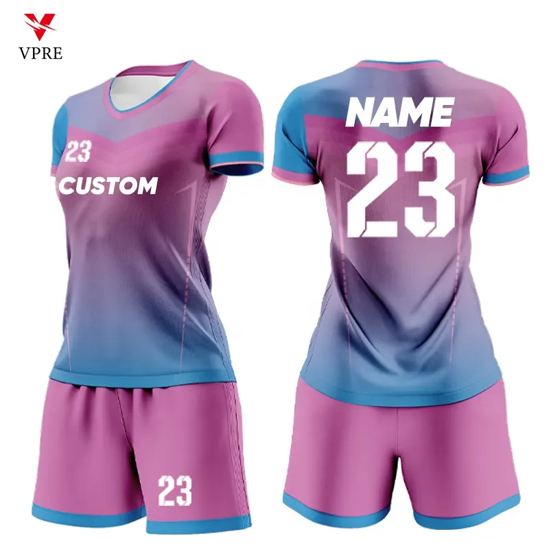 Wholesale Polyester Cheap Sublimation Female Football Jerseys Kits Custom Womens Soccer Uniforms Soccer Wear Set With Logo 861