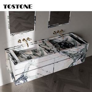 حوض حمام رخامي معلق على الحائط من توس تون <span class=keywords><strong>2026</strong></span> سبرينجز بتصميم كالاكاتا البرتغالي الوردي للديكور الداخلي الحديث للمنازل والفلل - Product Image 3