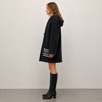 Manteau en laine vintage avec capuche pour femme, nouvelle collection hiver 2026