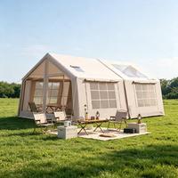 Nouvelle tente de camping gonflable automatique 2026 en tissu Oxford imperméable, quatre saisons, pour 6-8 personnes, portable et pliable, ensemble complet