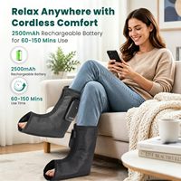 Masseur de pieds à compression d'air avec chaleur, convient aux tailles 5-11, bottes de compression sans fil
