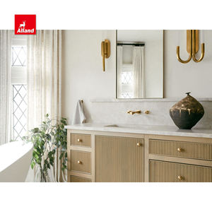 Alland Personnalisez les meubles en bois Meuble de rangement délicat pour salle de bain avec comptoir en marbre de quartz pour lavage à la <span class=keywords><strong>main</strong></span> - Product Image 1