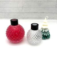 Diffuseur d'arômes en verre transparent sphérique de forme unique tendance en forme de losange 100 ml 200 ml avec bouchon à vis pour cadeau de maison