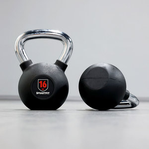 Kettlebells en acier recouverts de caoutchouc avec logo personnalisé SMARTFIT <span class=keywords><strong>KG</strong></span> LBS, ensemble de kettlebells, équipement de fitness pour la salle de sport - Product Image 3