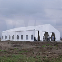 Tente de Mariage et de Foire Commerciale Gonflable Noire 15x40m avec Arche - Maison de Campagne