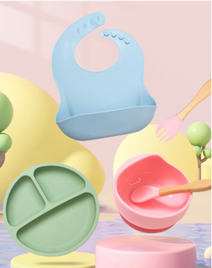 طقم معلقة وعاء قوي الإمتصاص خالي من البيسفينول صديقة للبيئة غير متسربة ملاعق إرضاع طفل رضيع طبق وصحن من السيليكون - Product Image 3