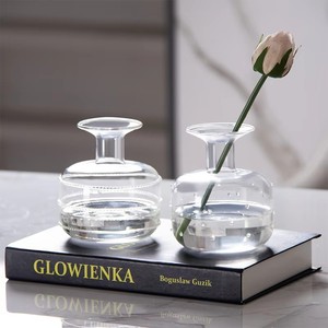 Jarrón de Vidrio Pequeño Soplado a Mano al por Mayor, Diseño Art Deco, Centro de Mesa, Decoración del Hogar, Botella para Hidroponía - Product Image 5