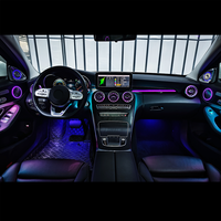 64 couleurs LED intérieur de voiture éclairage d'ambiance passager garniture copilote pour Mercedes Benz W205 classe C X253 GLC accessoires