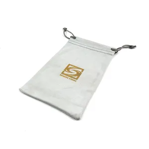 Borsa per occhiali con logo personalizzato custodia per occhiali occhiali da sole panno per la pulizia custodia in microfibra con coulisse