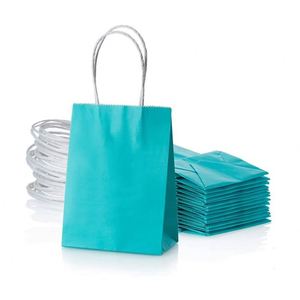 Petits sacs en papier avec poignée pour fête, baby shower, anniversaire, mariage, sacs en papier recyclés écologiques durables de luxe pour cadeaux - Product Image 1