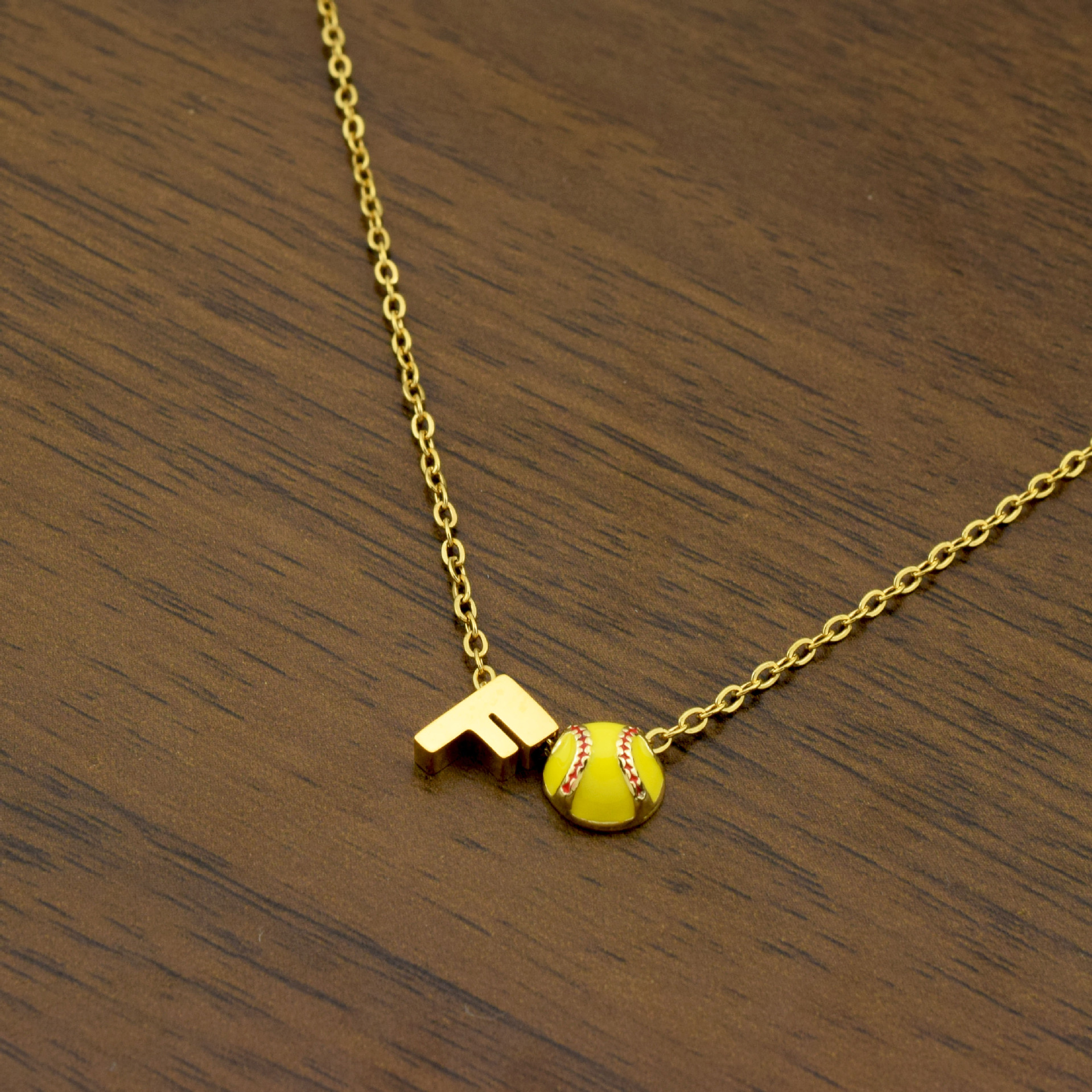Collier lettre F en or 2160, barre de 457CM