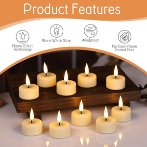 3d Wick Flameless Flickering Remote <b>Timer</b> Rechargeable Led TeaLight Candle with Magnetic Charging Base for Christmas Table Decor - Product Image 4