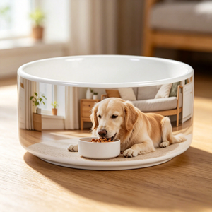 Bol pour animaux de compagnie en céramique imperméable avec glaçure lisse, facile à nettoyer - Product Image 5
