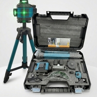 Niveau laser rotatif 4D 16 lignes auto-nivelant vert 360°, lignes horizontales et verticales croisées, batterie au lithium