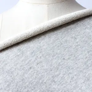 Free Sample Textile Factory High Quality Breathable Ribbed Knitted Style 100 Organic Cotton Tweed Fabric For Hoddie Jacket Suit