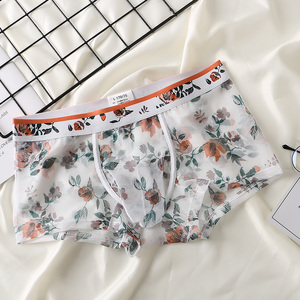 Boxer da Uomo in Rete Trasparente con Stampa Floreale, Tasca a U, Traspiranti e Sottili, Intimo Trasparente per Ragazzi - Product Image 2