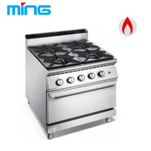 900 seri 4-Burner kontrol Gas Restoran peralatan memasak bekas dapur dengan Oven