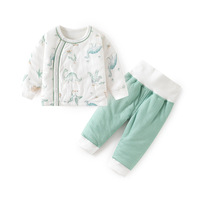 Conjuntos de Ropa de Bebé de Algodón a la Moda, Personalizados, a Bajo Precio, Conjunto de Ropa de Casa Gruesa para Otoño e Invierno