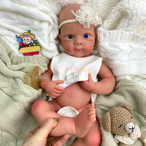 Boneka Reborn Silikon Kulit Sawo Matang Berbagai Ukuran Tekstur Realistis Detail Urat Anggota Badan Lembut Koleksi Boneka DIY - Product Image 3