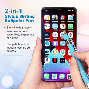 Cá nhân đa chức năng cảm ứng mềm mại khuyến mãi tùy chỉnh bóng điểm stylus bút mang nhãn hiệu Viết kim loại <span class=keywords><strong>Pen</strong></span> với Stylus Logo - Product Image 5