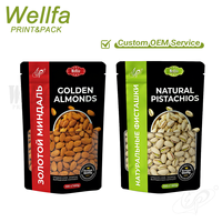 Op maat gemaakte Doypack met staande bovenrits, voedselveilige verpakking voor gedroogd fruit, gemengde cashewnoten, staande pouch met aluminiumfolie