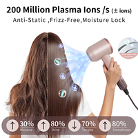 Ensemble de sèche-cheveux ionique professionnel HongYa HY-158 avec moteur sans balais 110 000 tr/min haute puissance, emballage en boîte cadeau