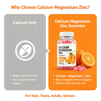 Gummies de Vitamines D3, K2 et B12 pour le Soutien de la Solidité Osseuse, avec Calcium, Magnésium et Zinc Quotidiens