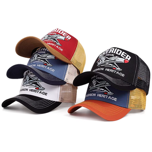 Yihaoyi Mũ lưới bóng chày thể thao có thể điều chỉnh vành cong mũ xe tải Thêu <span class=keywords><strong>3D</strong></span> tùy chỉnh ngoài trời thoáng khí - Product Image 1