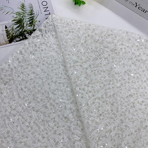 Factory Direct Sale Oem Sequin <b>Lace</b> <b>Fabric</b> Luxury Soft Sequin Clear <b>Fabric</b> Mesh <b>Lace</b> <b>White</b> for Party - Product Image 2