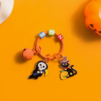 Porte-clés créatif en métal en forme d'araignée de dessin animé, breloque amusante de citrouille d'Halloween, pendentif de sac DIY, petit cadeau