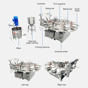 Ligne de production commerciale de petites gaufres croustillantes Phoenix, machine à rouleaux d'œufs, machine à cônes de crème glacée, machine à cônes de gaufres, machine à crêpes, prix - Product Image 3