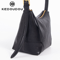 Tas Bahu Kulit Asli Mewah Wanita Tas Hobo Kulit Sapi Lembut Vintage Tas Tangan Mini Tahan Air untuk Perjalanan Sehari-hari