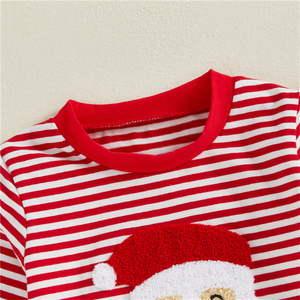 Bajo MOQ personalizado bordado fabricante <span class=keywords><strong>Navidad</strong></span> Bebé <span class=keywords><strong>Ropa</strong></span> bordada manga larga sudadera cintura elástica pantalones chico trajes - Product Image 4