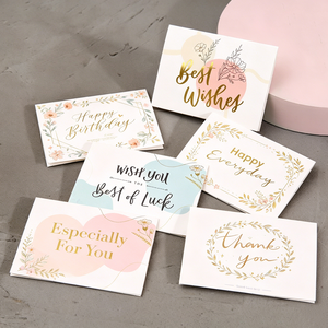 Custom Foil Stamped <b>Handmade</b> Thank You Cards Floral <b>Paper</b> Greeting Cards for Wedding Party Gift - Product Image 2