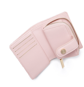 Portefeuille pour femme en cuir PU et toile, design mignon, rose, sac à main pour fille, portefeuille fin pour femme, porte-cartes de crédit - Product Image 4