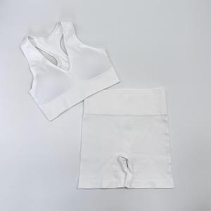 2021 nuovo abbigliamento sportivo da donna 2 pezzi Set da donna reggiseno sportivo ad alto impatto senza cuciture a costine Yoga Set - Product Image 6