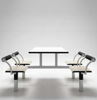 Ensemble de table et de chaises de restaurant en acier moderne, écologique et durable pour 4 personnes, à prix abordable