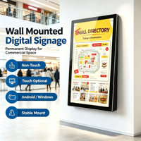 Afficheur numérique LCD mural de 23,8 pouces avec écran 1920x1080 pour signalisation commerciale, adapté à divers lieux publics