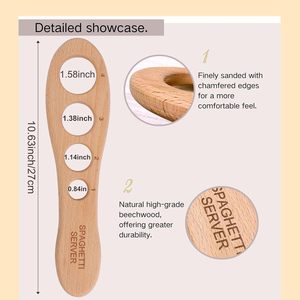 Outil de mesure pour <span class=keywords><strong>pâtes</strong></span> <span class=keywords><strong>en</strong></span> bois de hêtre de qualité supérieure, mesureur de spaghetti <span class=keywords><strong>en</strong></span> bois avec contrôle précis des portions (1 à 4 portions) pour la cuisine - Product Image 5
